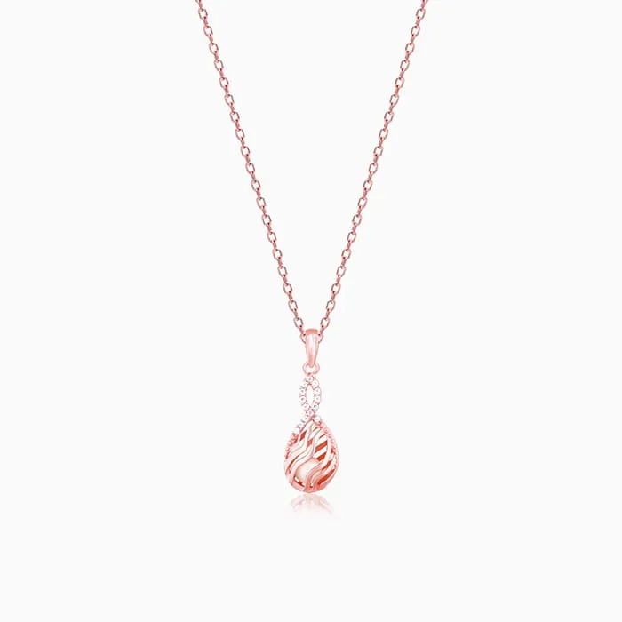 Rose Gold Pious Love Pendant With Link Chain
