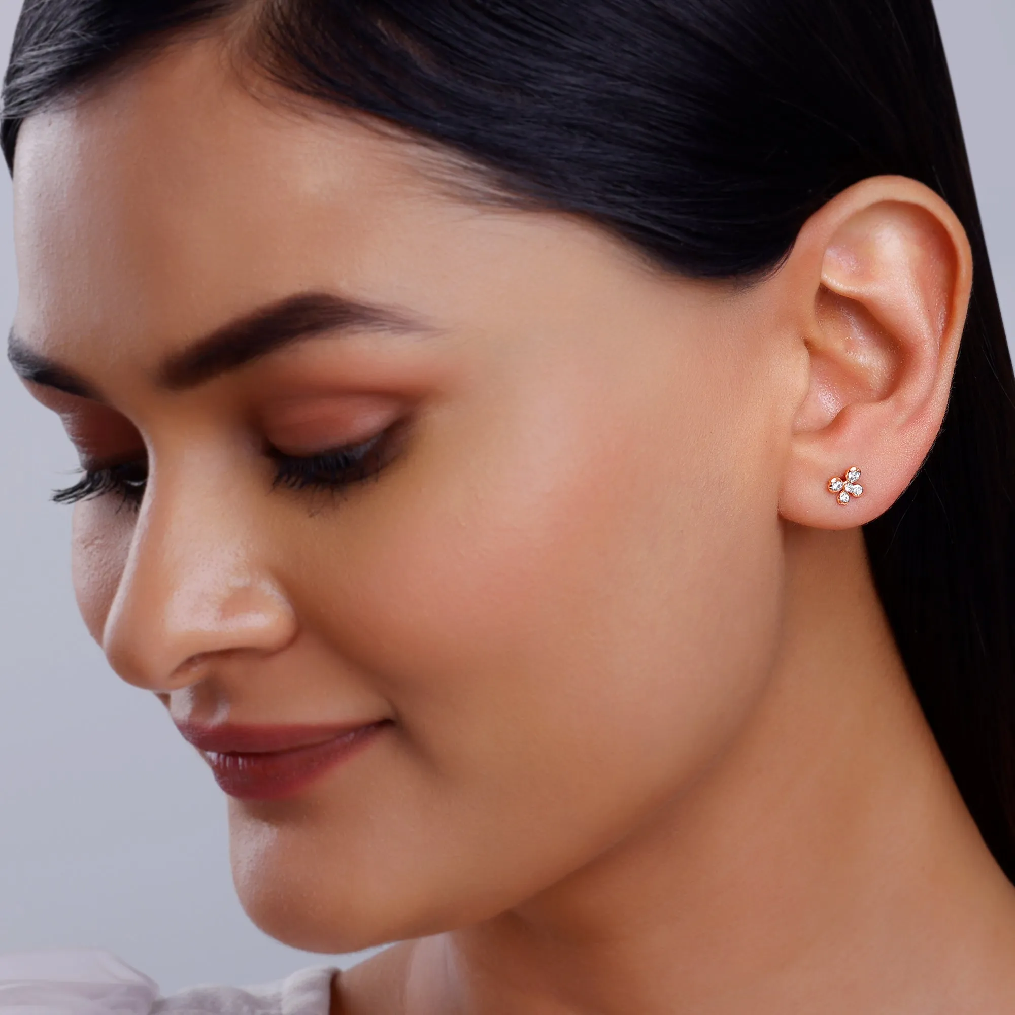 Rose Gold Primrose Diamond Earrings