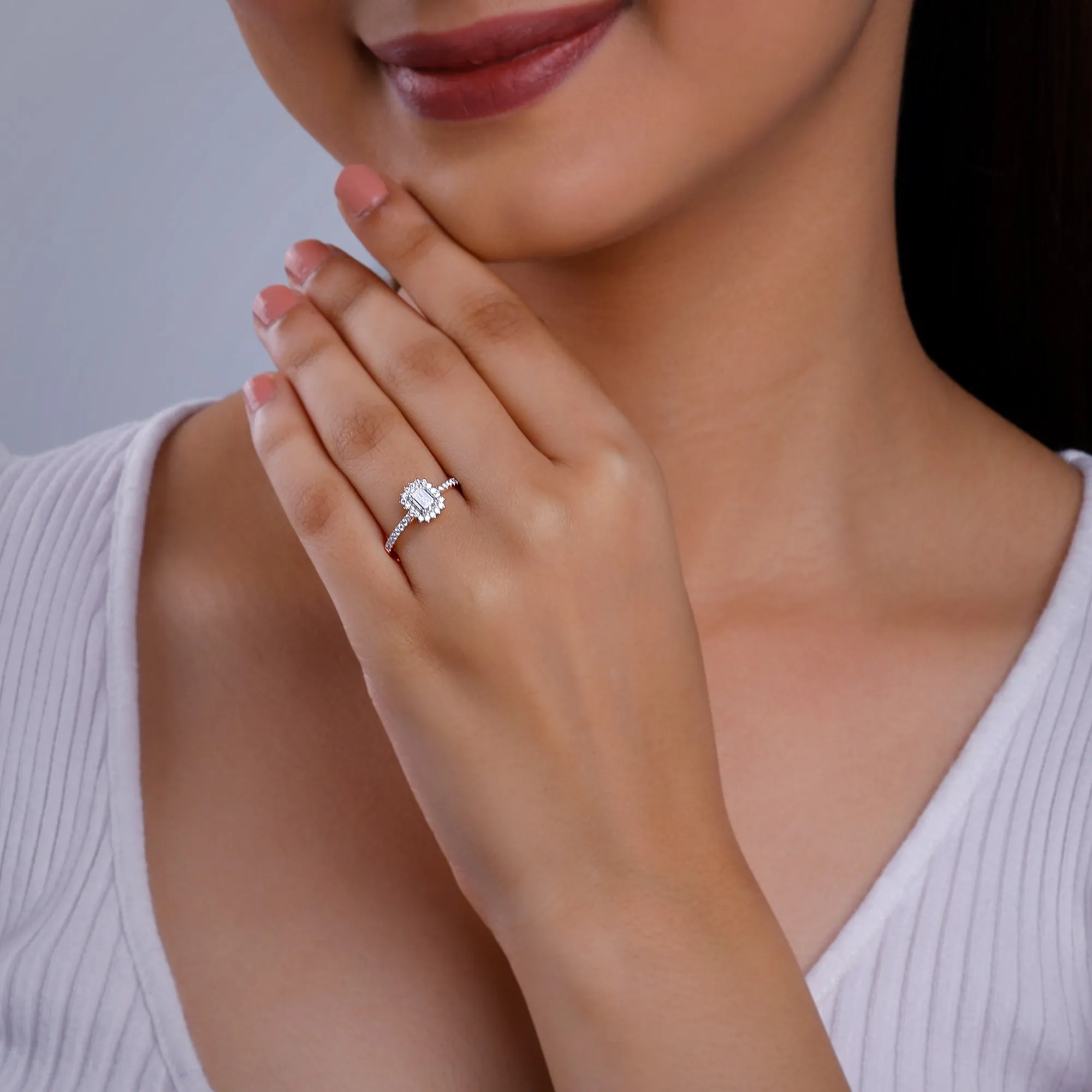 Rose Gold Sanguine Solitaire Diamond Ring