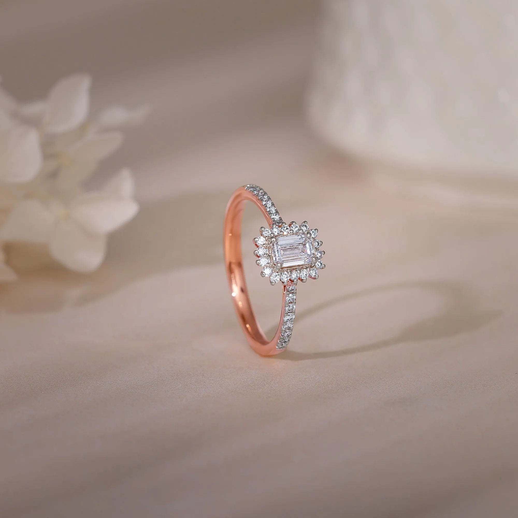 Rose Gold Sanguine Solitaire Diamond Ring