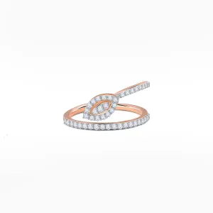Rose Gold Wavy Bud Diamond Ring
