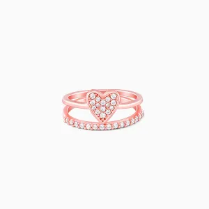Rose Gold Zirconia Heart Ring