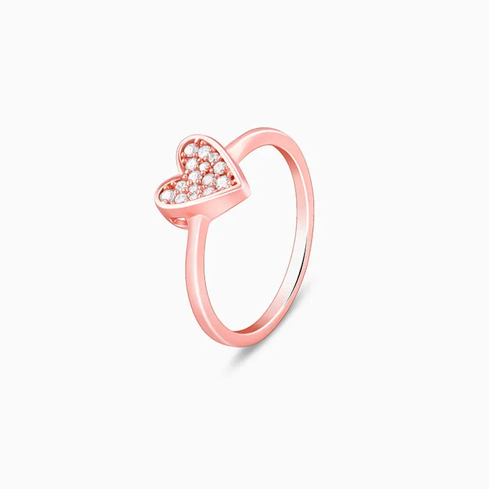 Rose Gold Zirconia Heart Ring