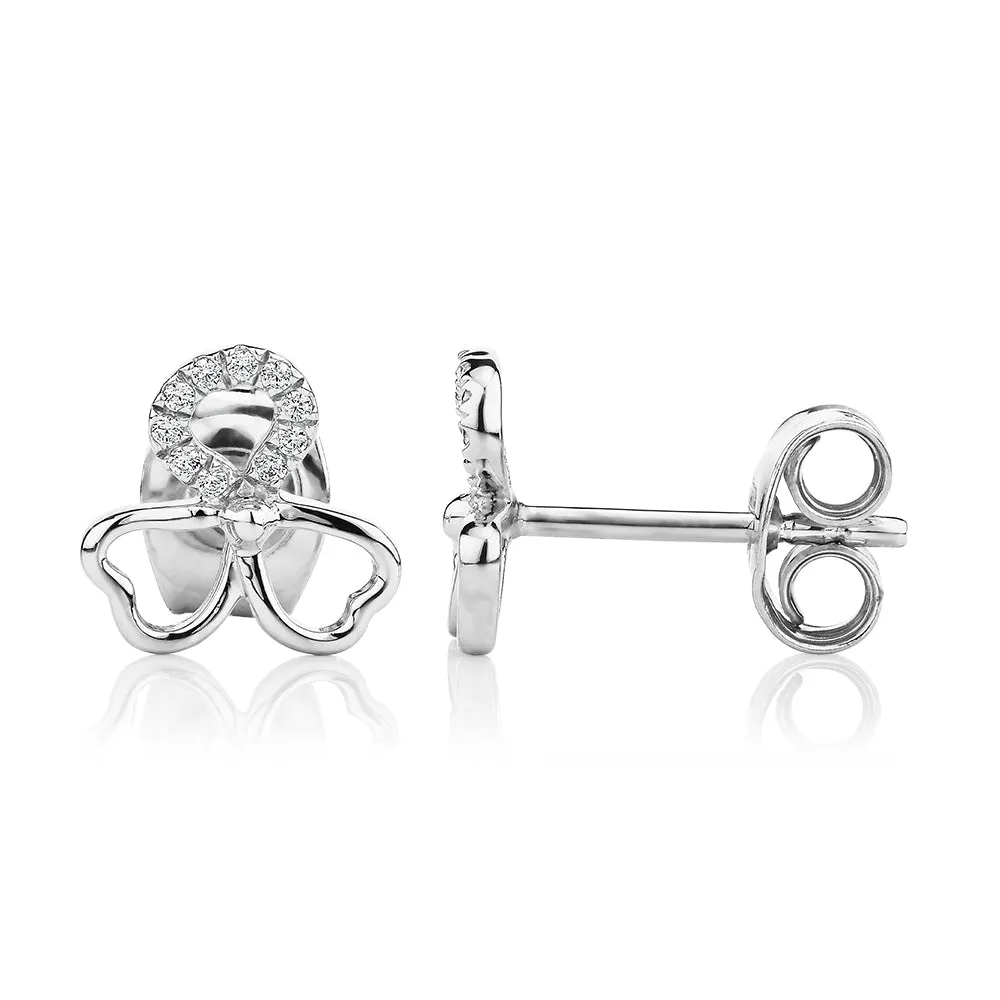 Round Brilliant stud earrings in sterling silver