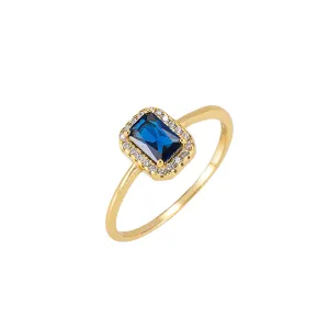 Sapphire and CZ Ring