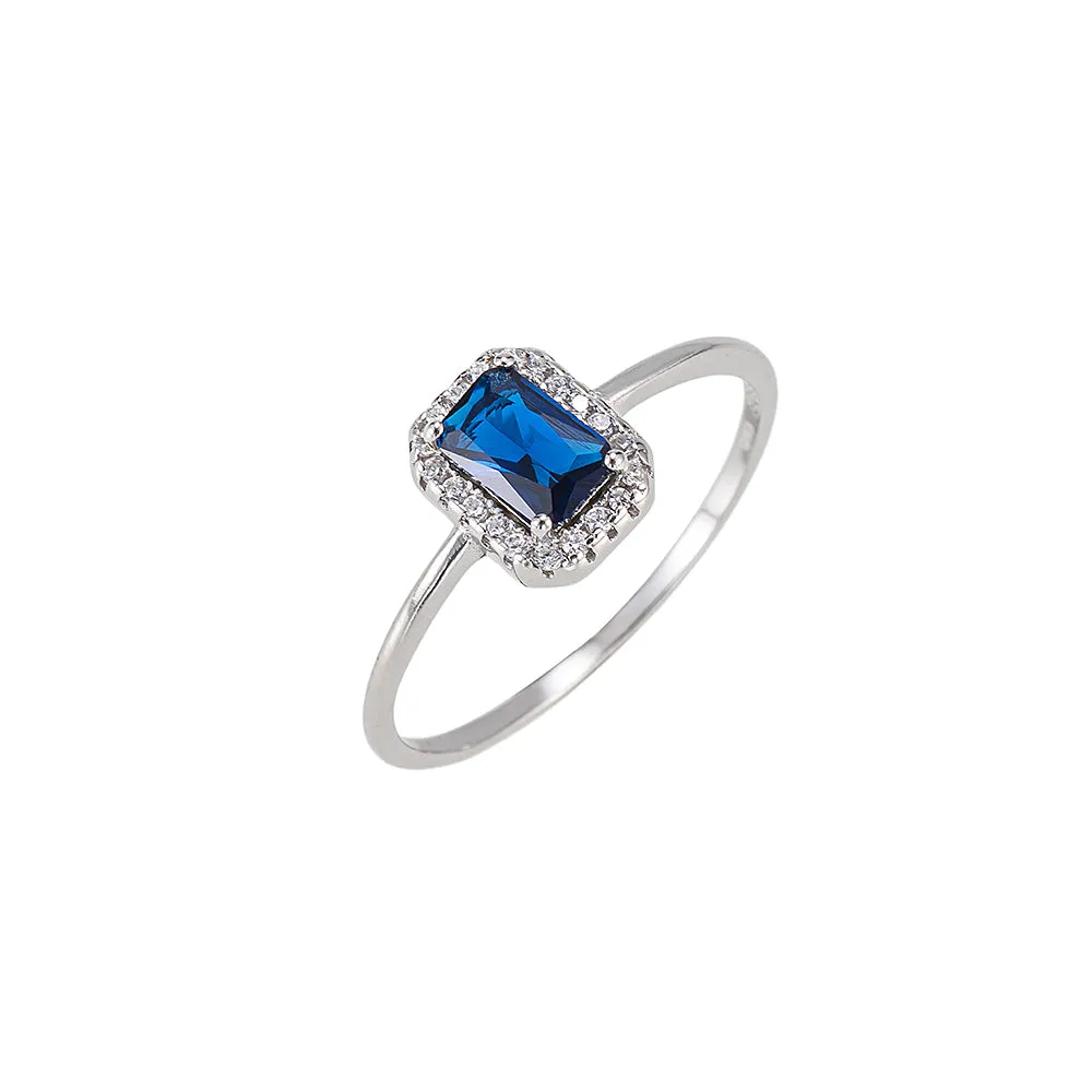 Sapphire and CZ Ring