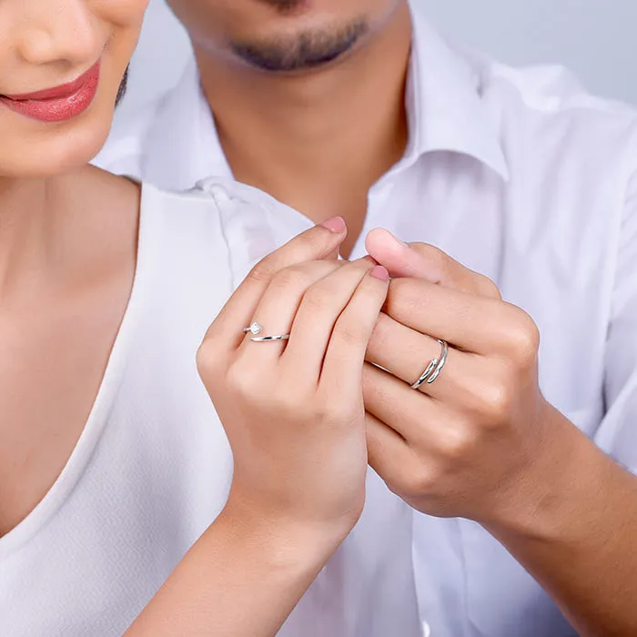 Silver Better TWOgether Couple Rings