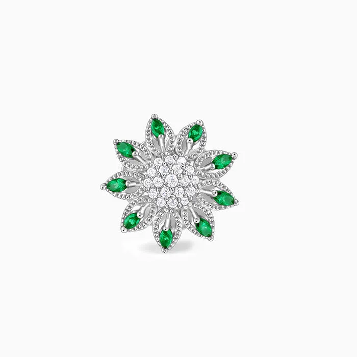 Silver Blossom Blast Ring