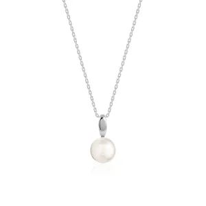 Silver Pearldise Pendant With Link Chain