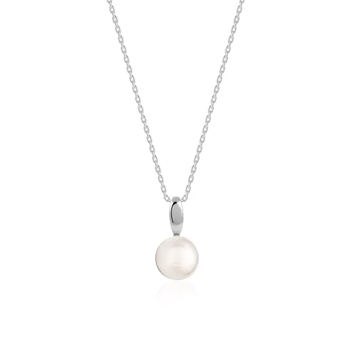 Silver Pearldise Pendant With Link Chain
