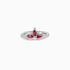 Silver Petal Promise Ring