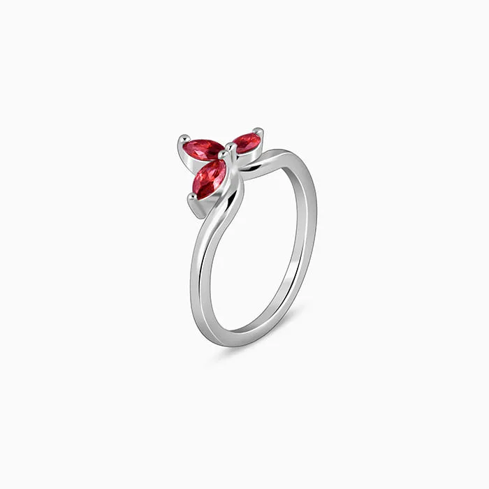 Silver Petal Promise Ring
