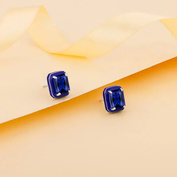 Silver Royal Blue Earrings