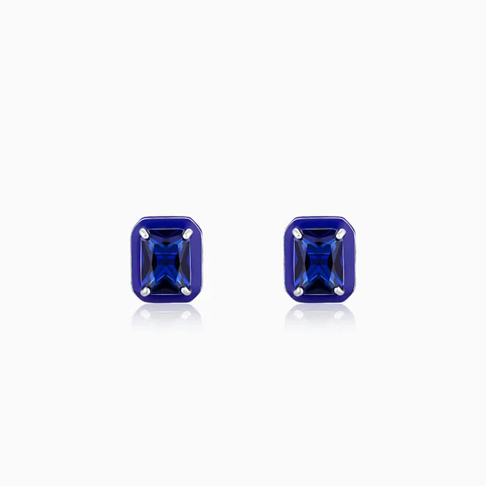 Silver Royal Blue Earrings