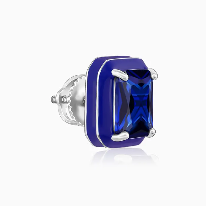 Silver Royal Blue Earrings