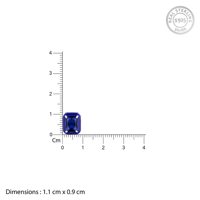 Silver Royal Blue Earrings