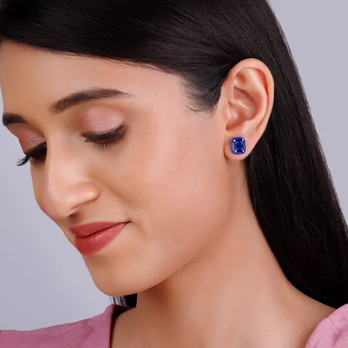 Silver Royal Blue Earrings
