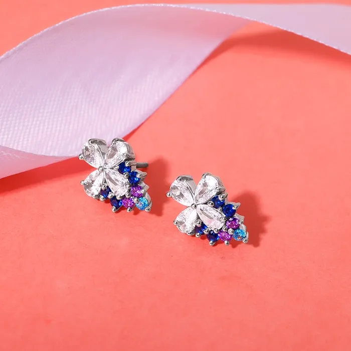 Silver Summer Love Stud Earrings