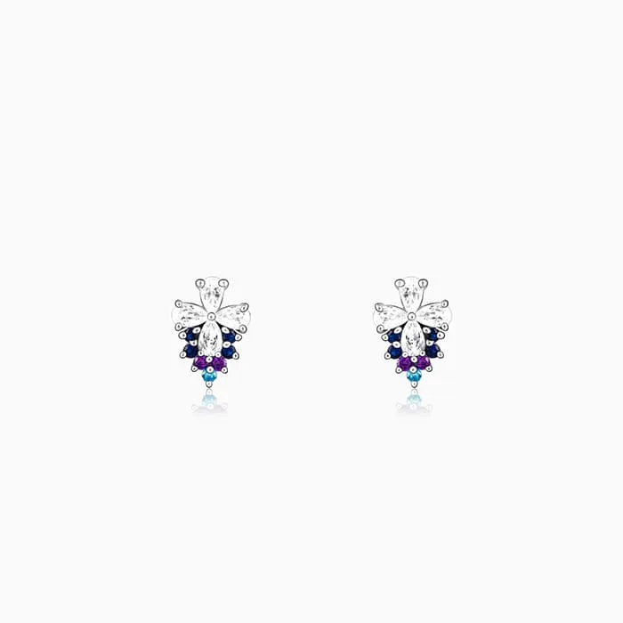 Silver Summer Love Stud Earrings