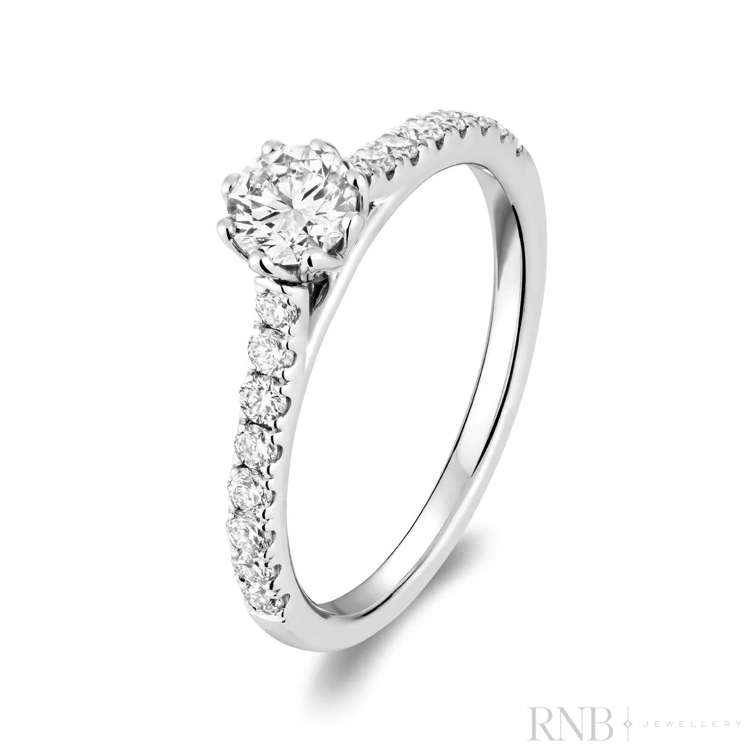 Solitaire Petal Diamond Engagement Ring