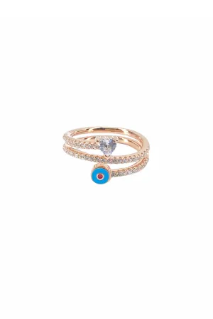 Sterling Silver Cartige Ring with Rose Gold Plating