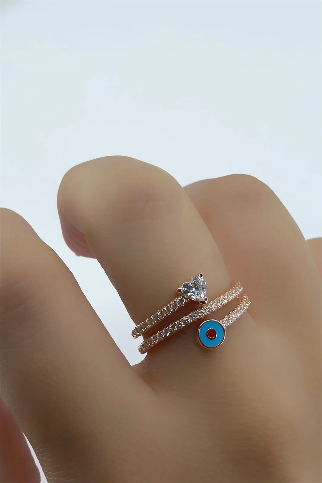 Sterling Silver Cartige Ring with Rose Gold Plating