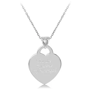 Sterling Silver "You Are My Love My Strength" Pendant Chain