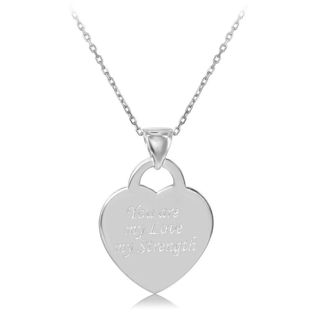 Sterling Silver "You Are My Love My Strength" Pendant Chain