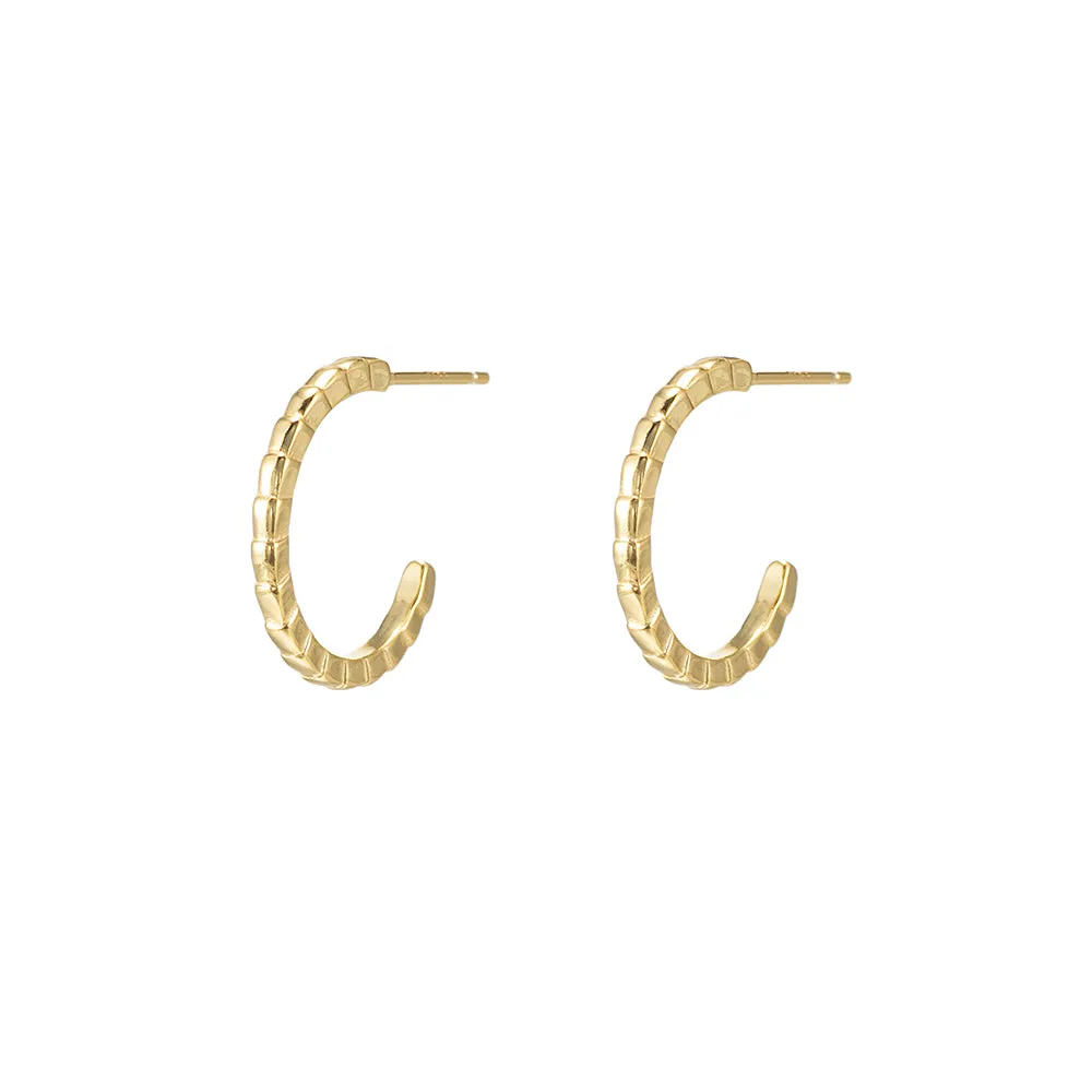 Sterling Silver Snakeskin Hoop Earrings