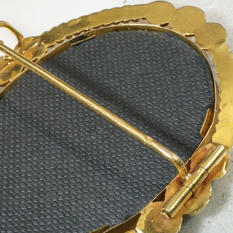 Stunning French 18k Gold Locket Brooch