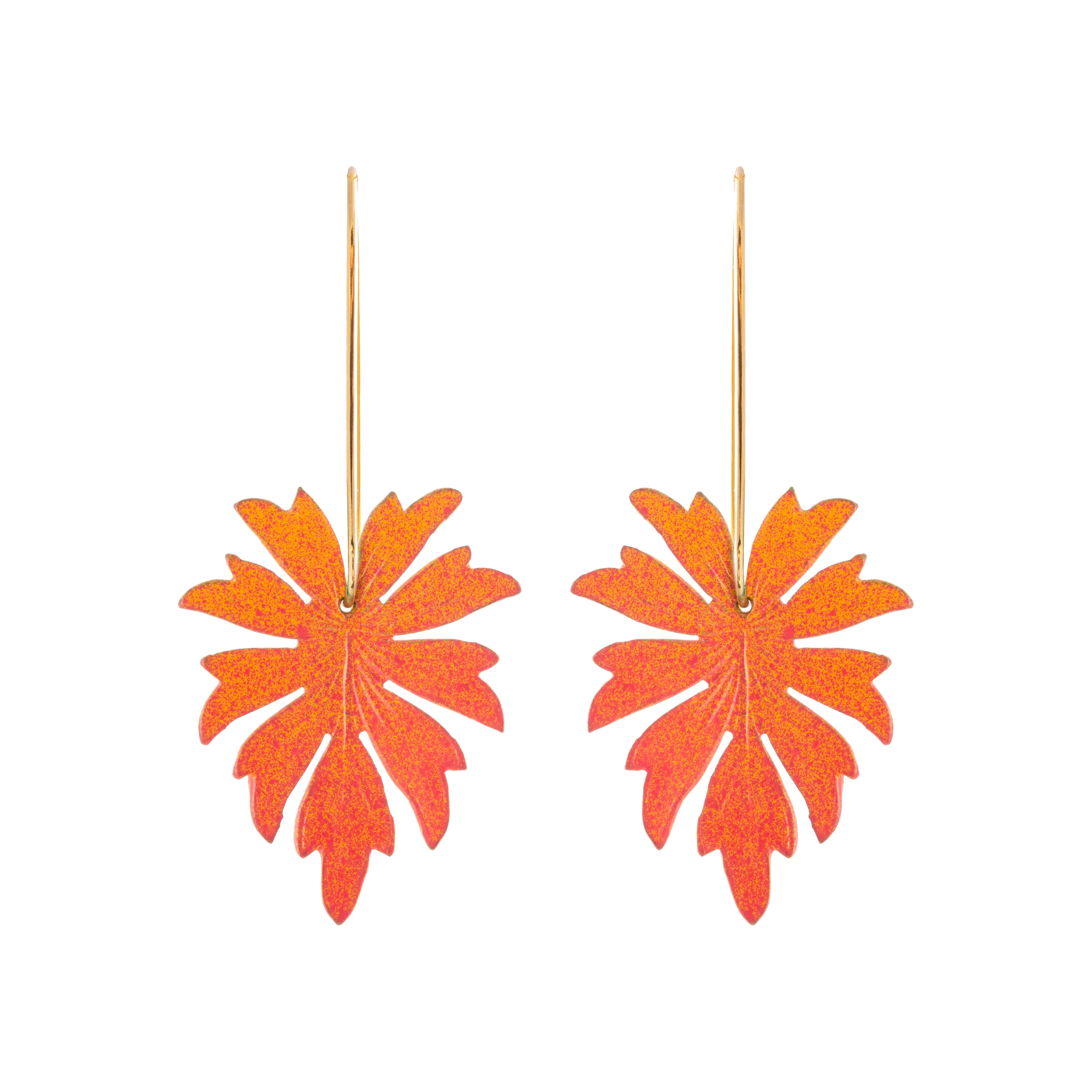 Sunset Monstera Earrings
