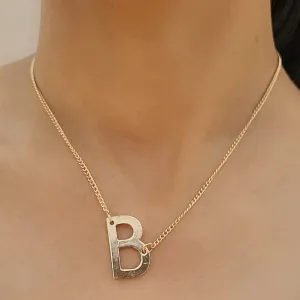TFC Letter B Gold Plated Pendant Necklace