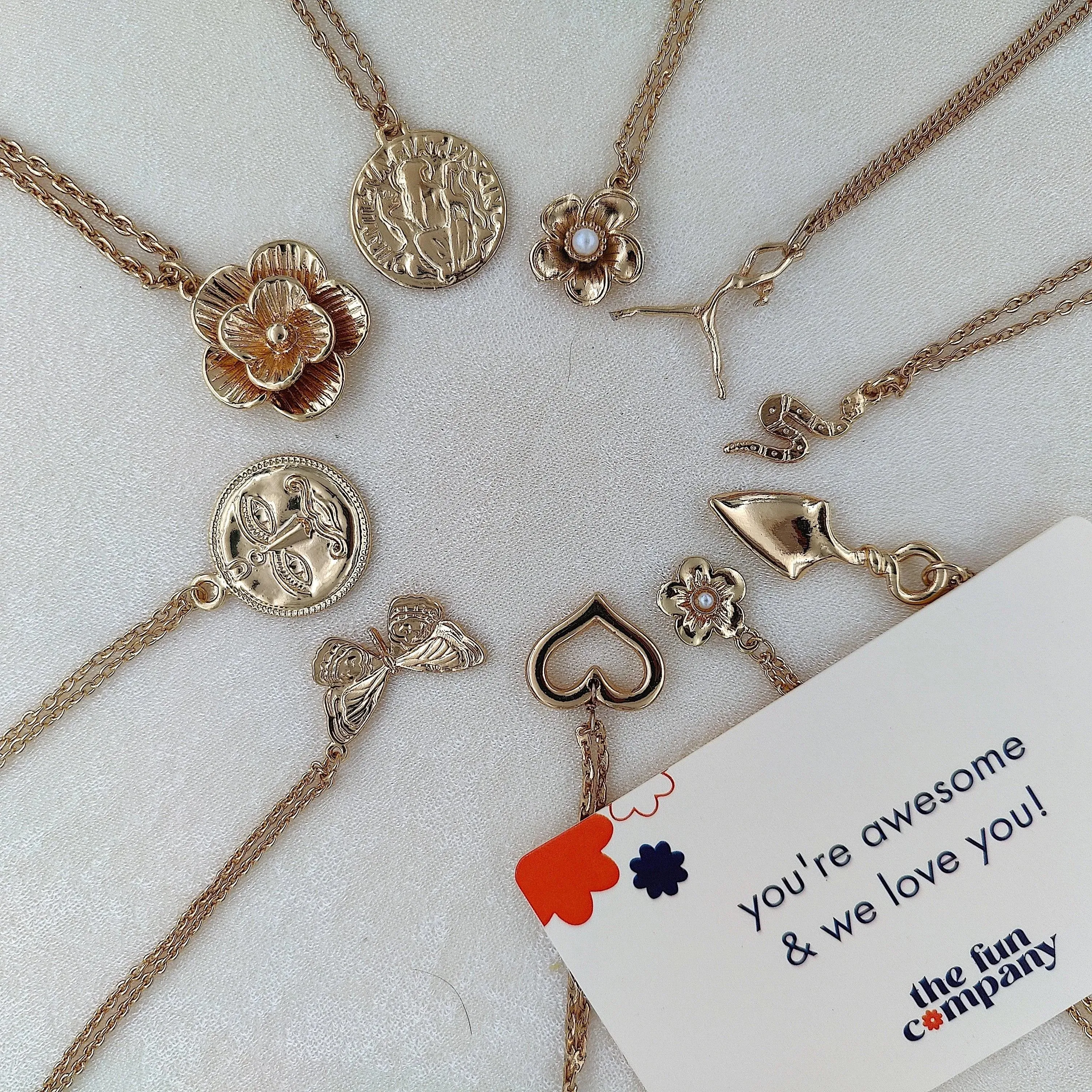 TFC Reversible Coin Gold Plated Pendant Necklace