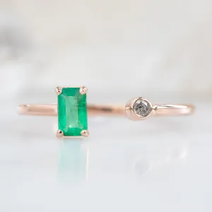 The Open Cuff Emerald   Diamond Ring | Yellow, Rose or White Gold