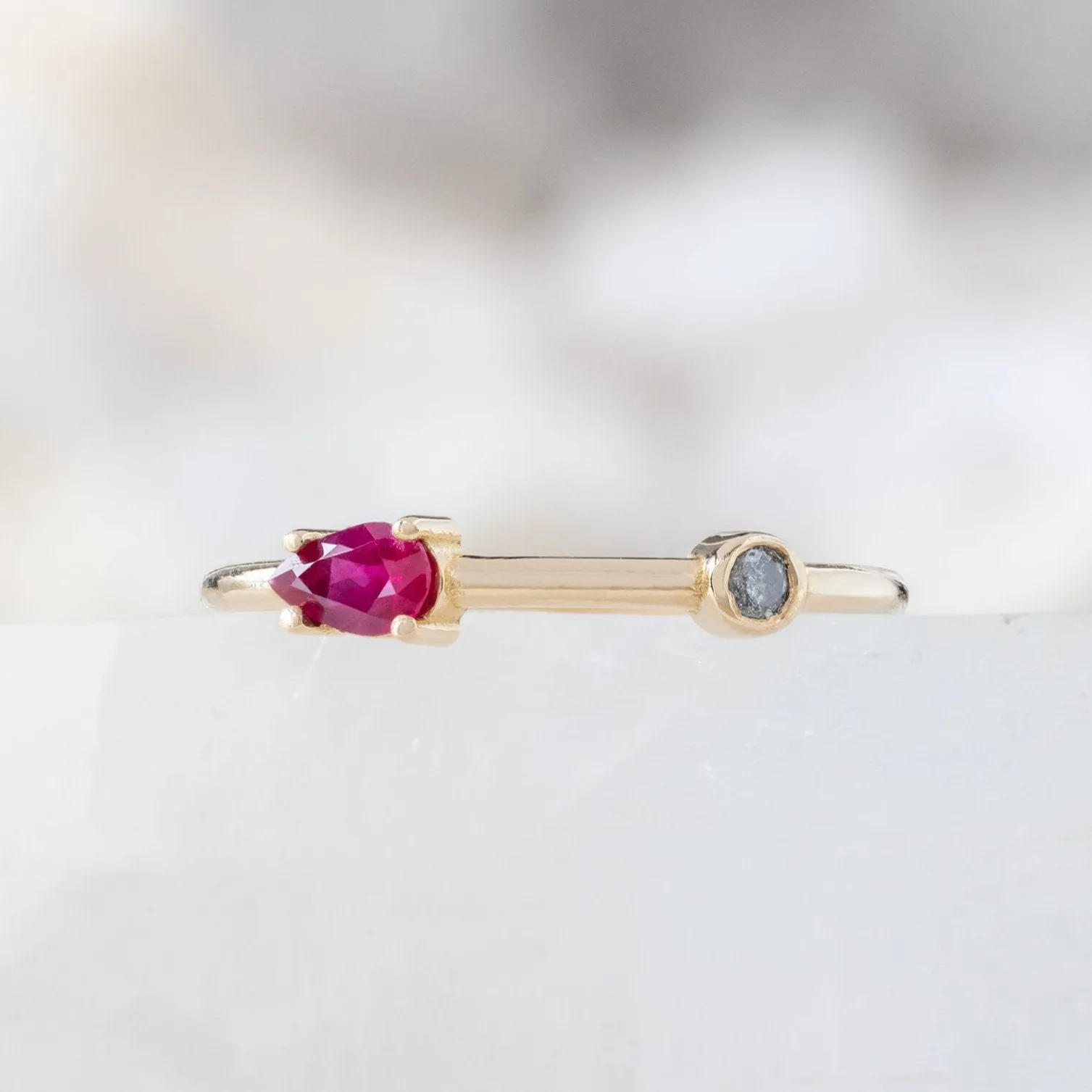 The Ruby   Diamond Horizon Ring | Yellow Gold