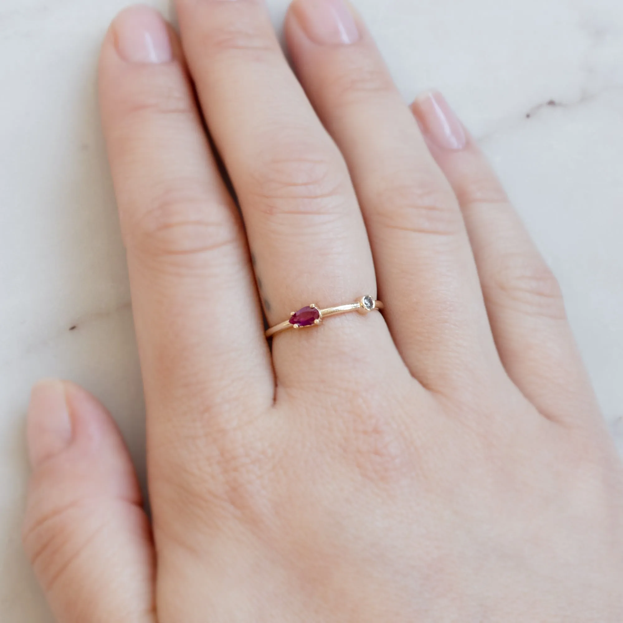 The Ruby   Diamond Horizon Ring | Yellow Gold
