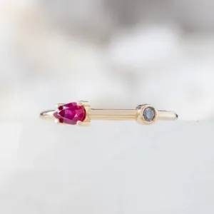 The Ruby   Diamond Horizon Ring | Yellow Gold