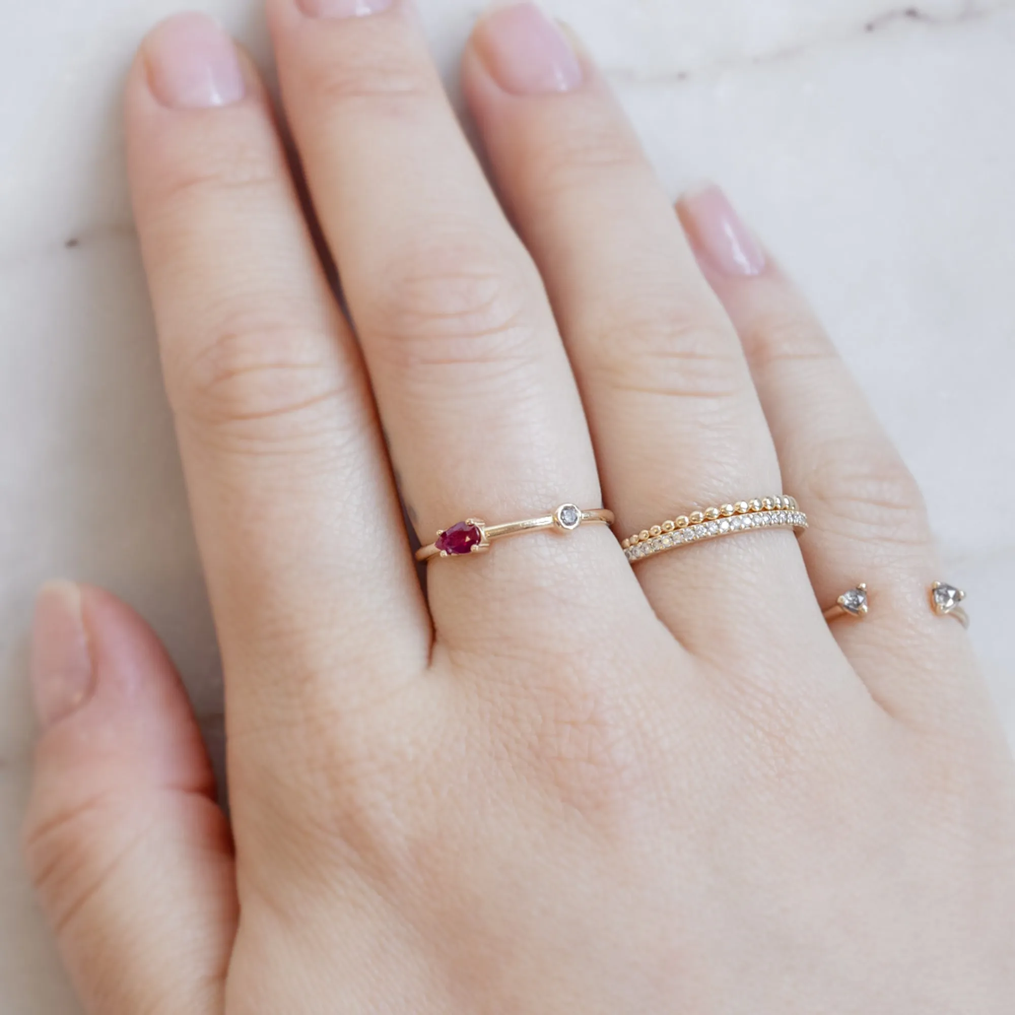 The Ruby   Diamond Horizon Ring | Yellow Gold