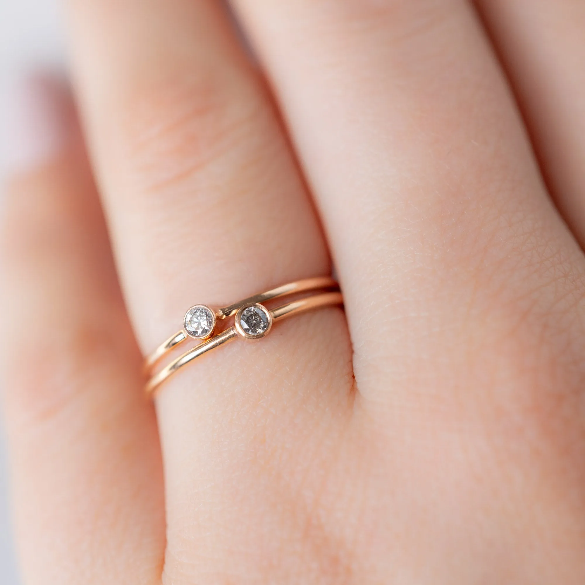 The Teensy White Diamond Stacking Ring | Yellow, Rose or White Gold