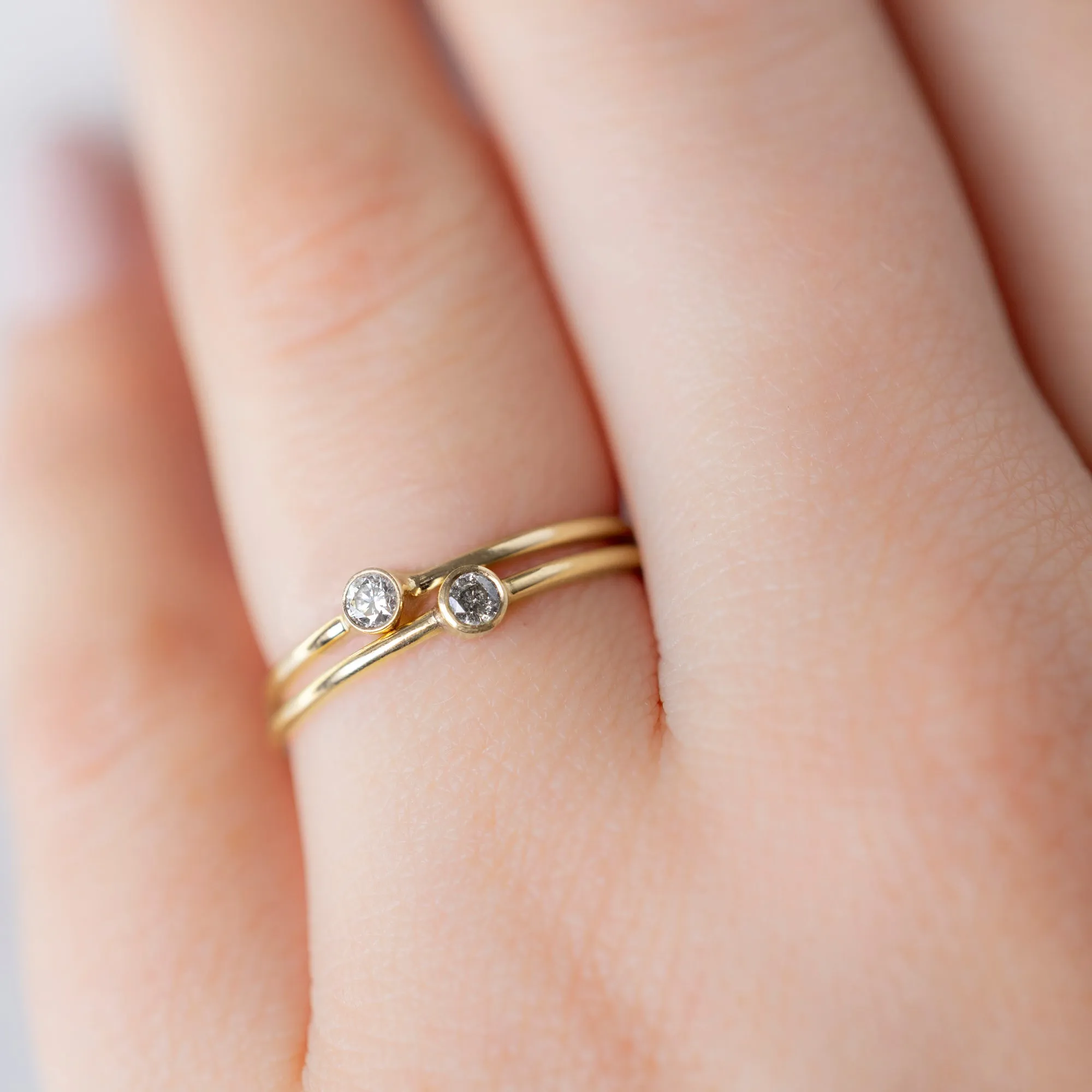 The Teensy White Diamond Stacking Ring | Yellow, Rose or White Gold