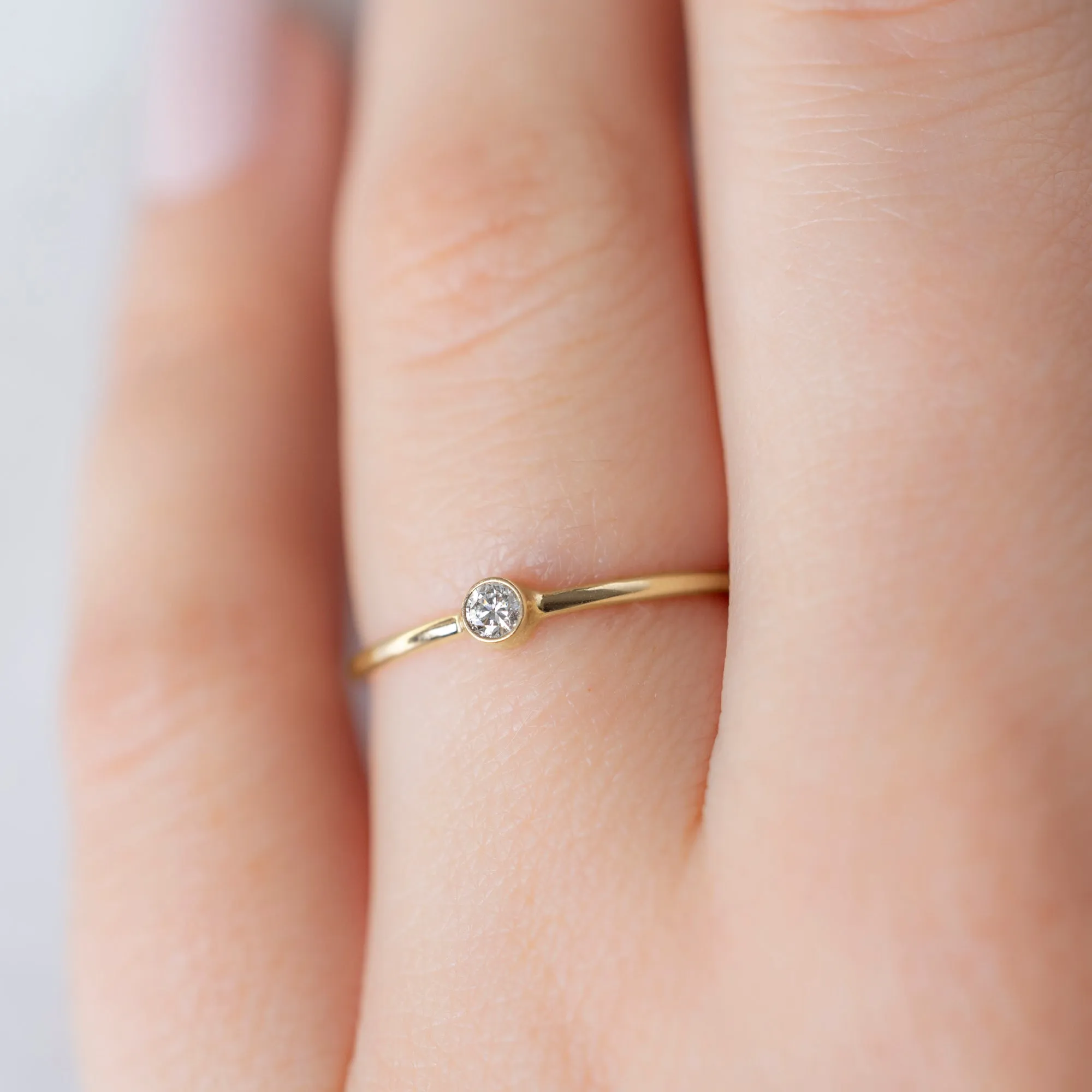 The Teensy White Diamond Stacking Ring | Yellow, Rose or White Gold