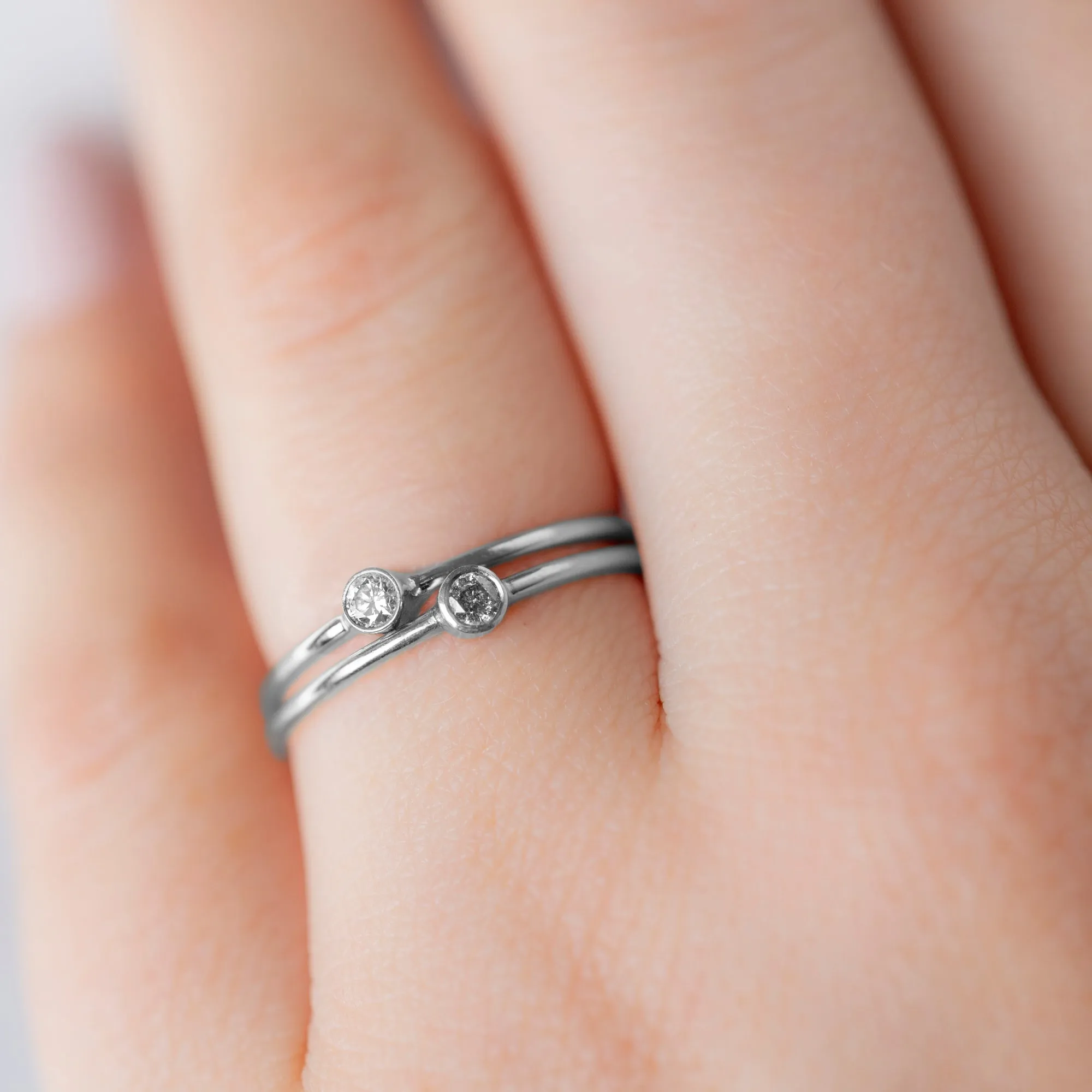 The Teensy White Diamond Stacking Ring | Yellow, Rose or White Gold