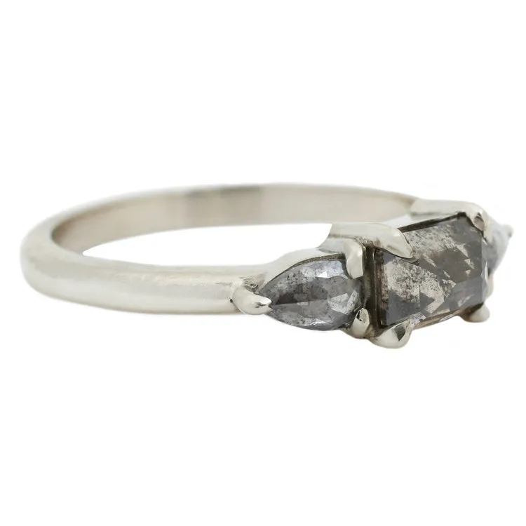 Three Salt & Pepper Diamond Ring