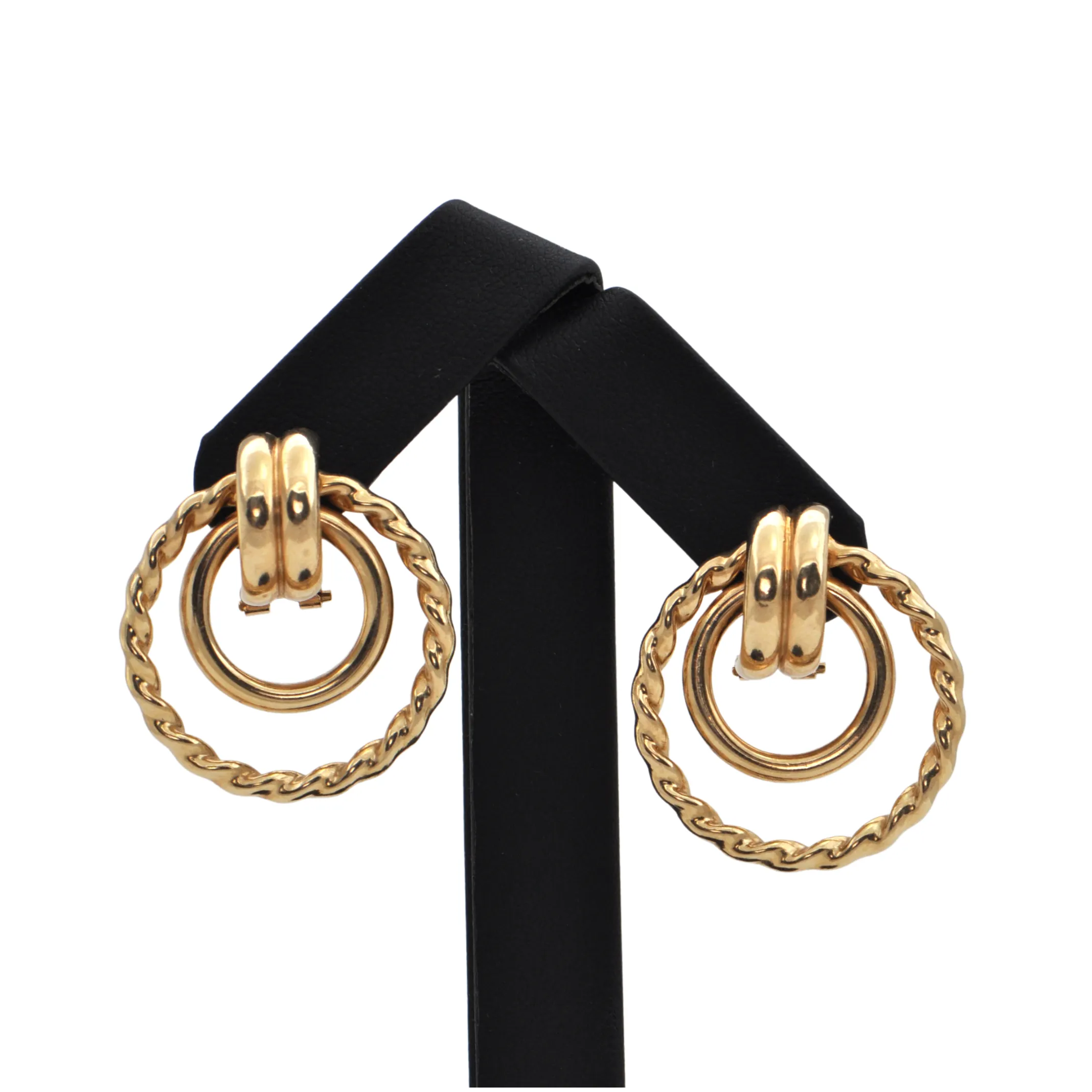 Vintage 14K Gold Doorknocker Style Earrings