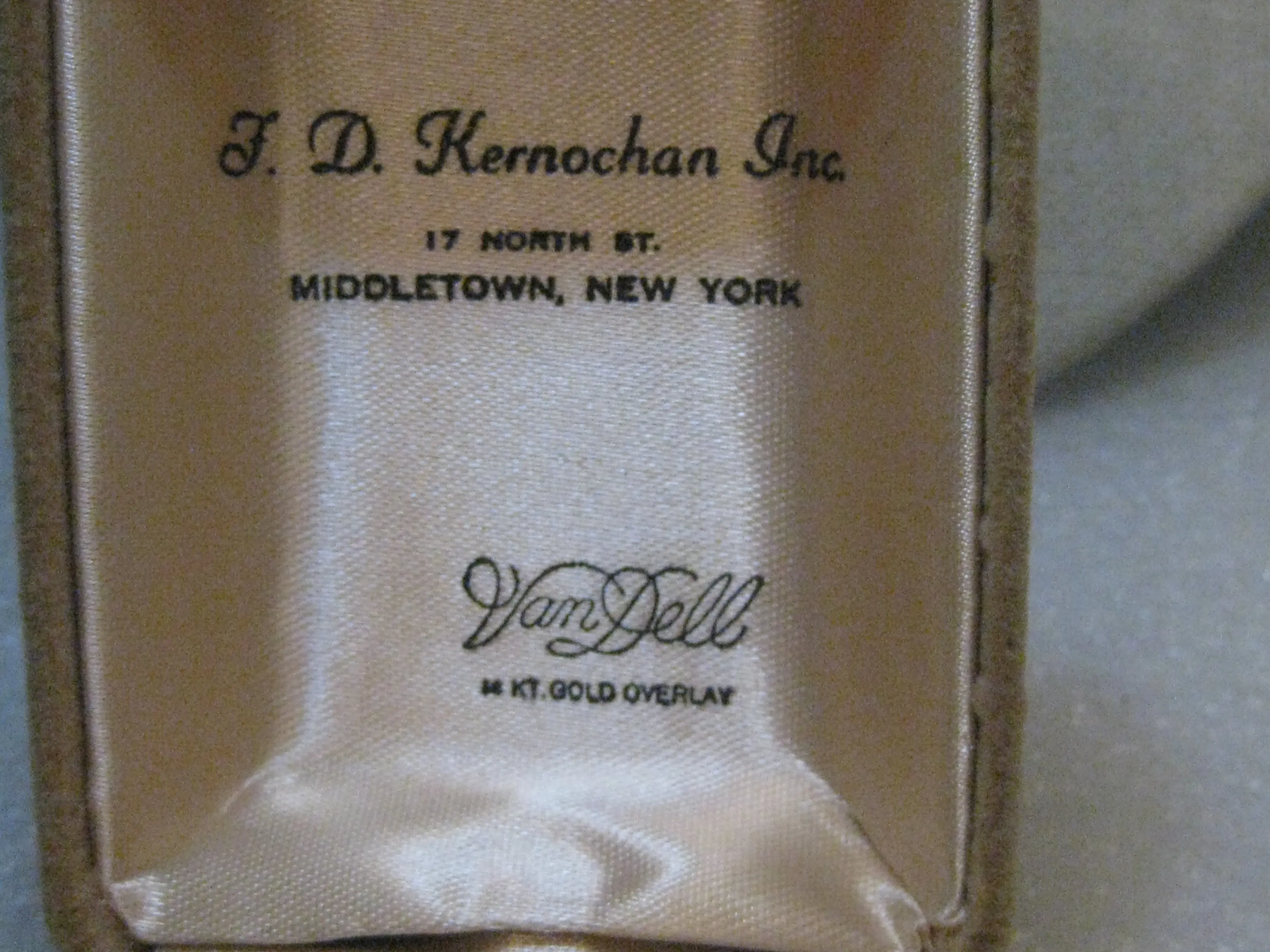 Vintage 14kt Overlay Stick Pin, Yellow Stone, Filigree, In Van Dell Box, 1960's, 2.5"