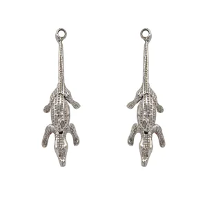 Vintage Articulated Alligator 14k Gold Earrings Enhancers