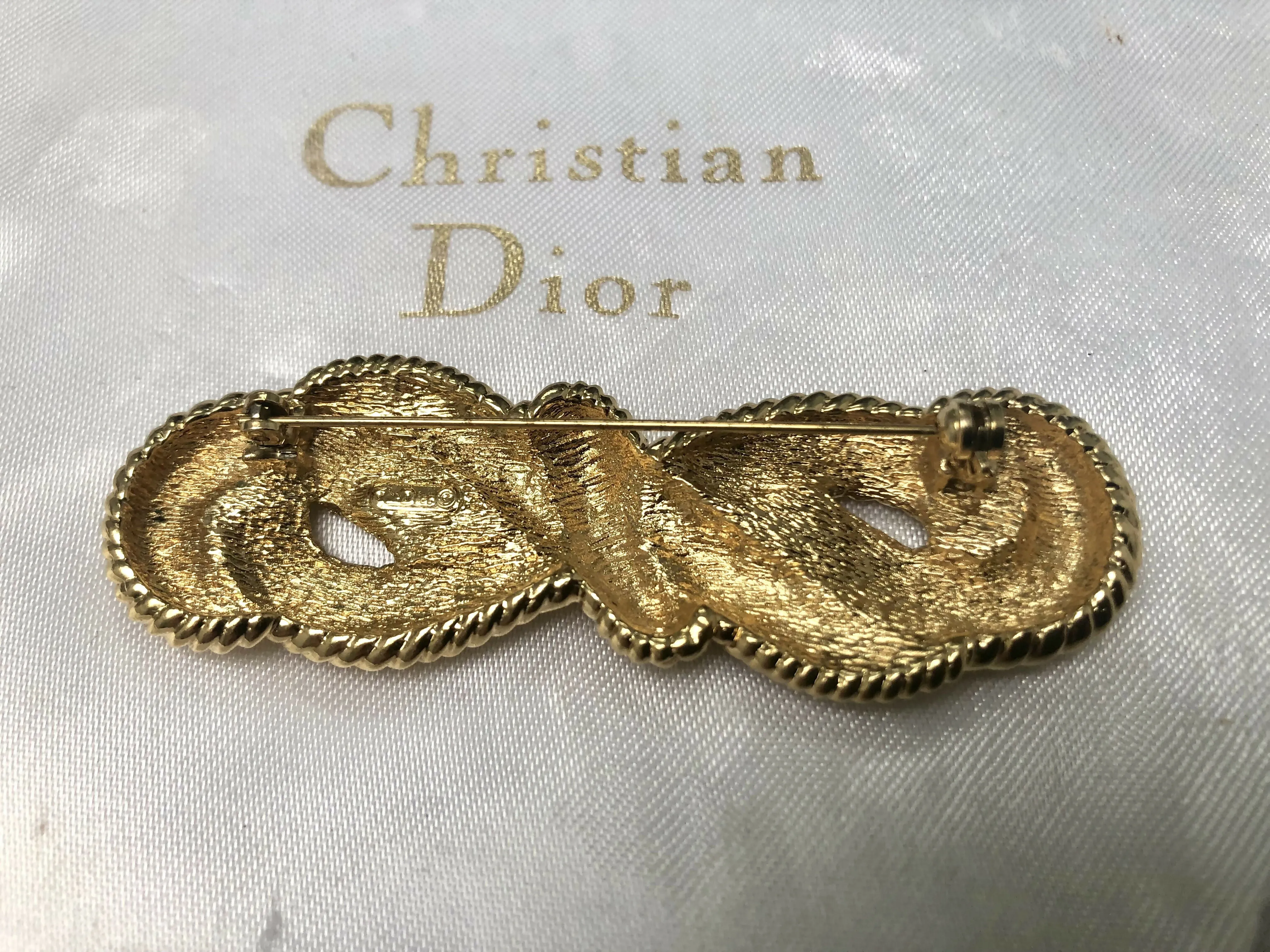 Vintage Christian Dior Gold Plated Brooch