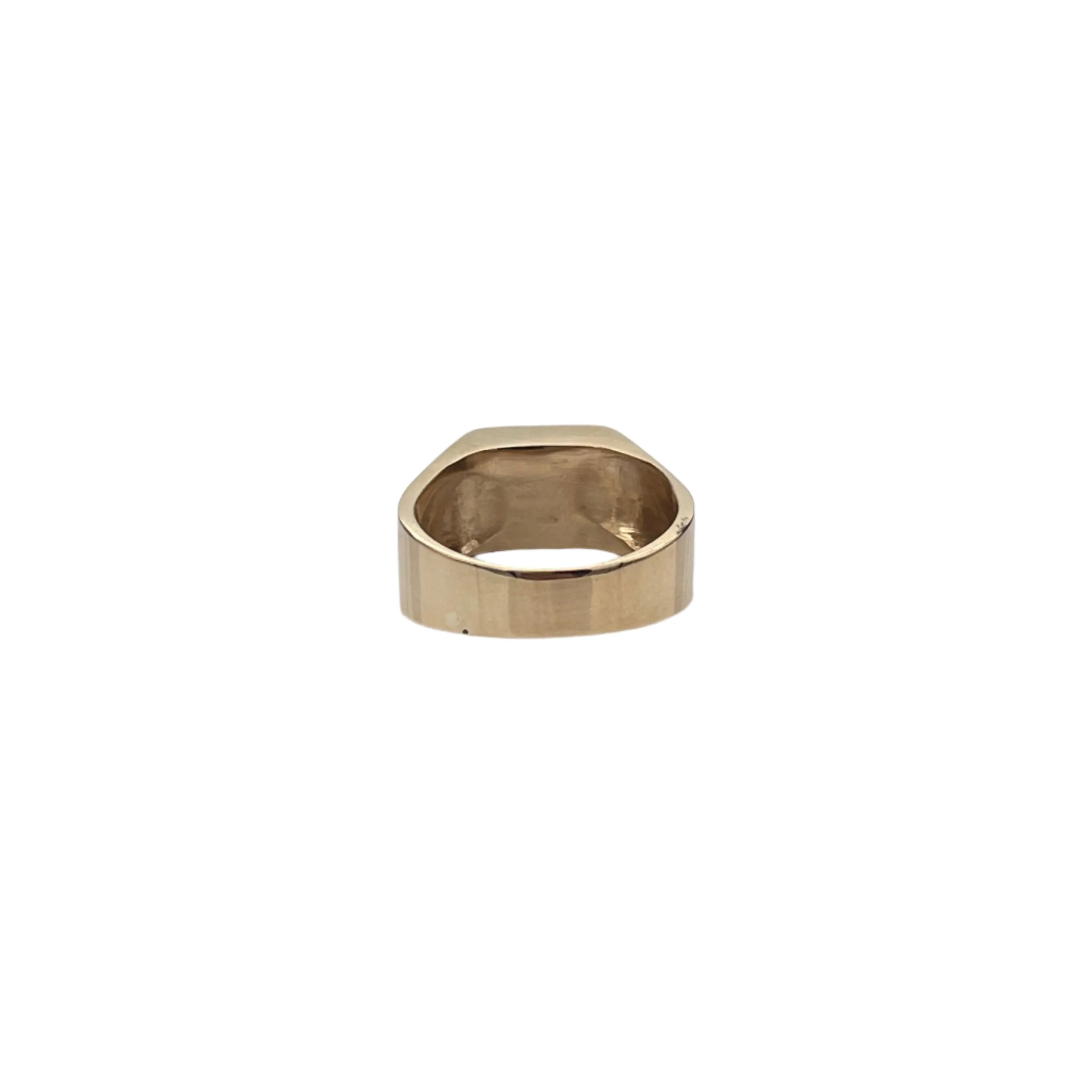 Vintage high polish rectangular 14k yellow gold signet ring