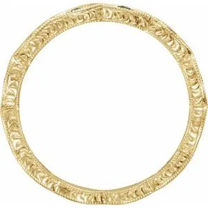 Vintage Inspired 14K Gold 1.55 mm Ruby Anniversary or Wedding Band