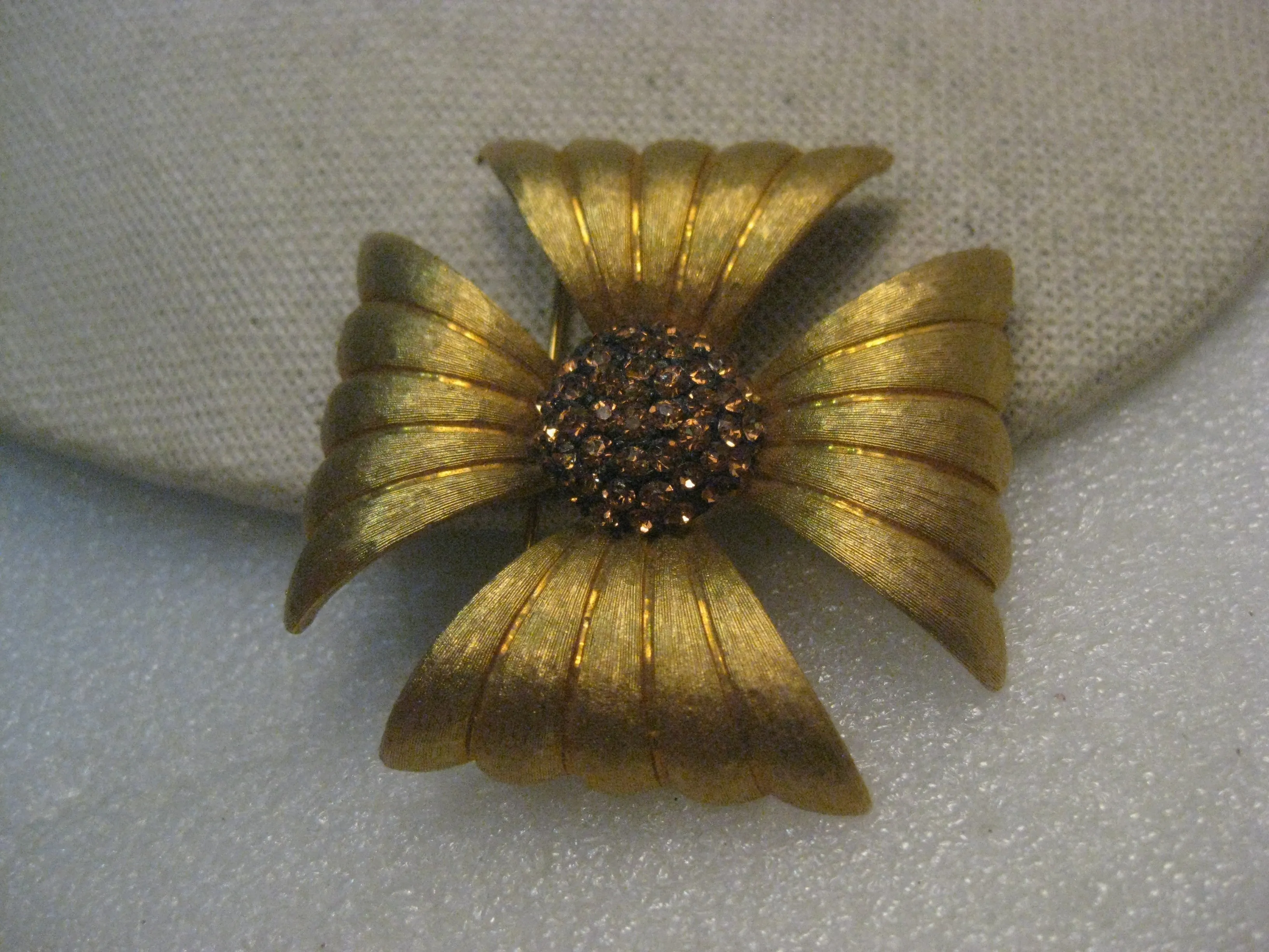 Vintage Rhinestone Cross-Like Brooch/Pendant 1960's, 2"